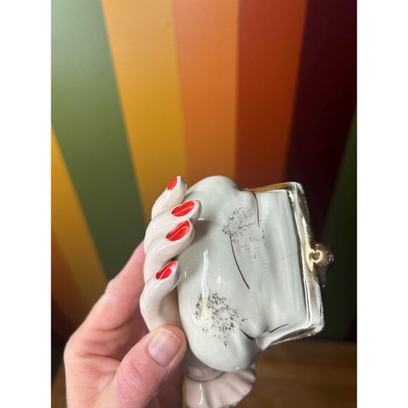 Bone China hand catch all flowers trinket dish vintage coin bag purse - Picture 6 of 8